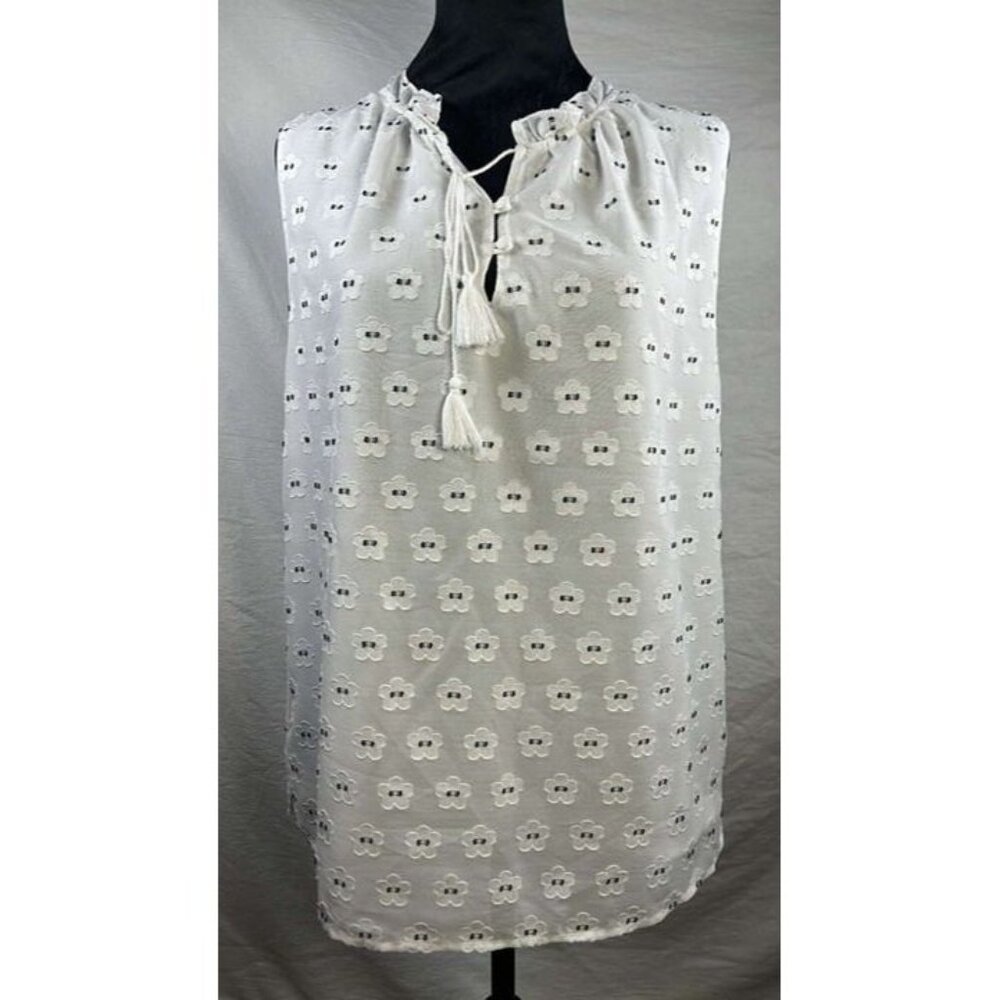 Izod Sleeveless Floral Easter Spring Resort wear Top for Women Cottagcore Size M